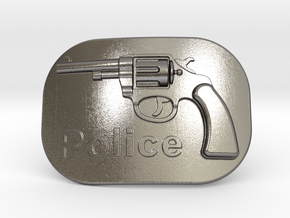 Colt Police Belt Buckle in Polished Nickel Steel