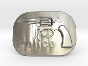 Colt Police Belt Buckle in Natural Silver