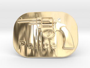 Colt Police Belt Buckle in 14k Gold Plated Brass