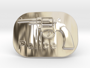 Colt Police Belt Buckle in Rhodium Plated Brass