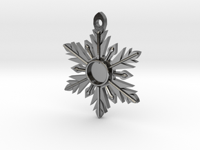 Once Upon a Time Snowflake Pendant in Polished Silver