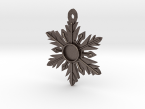 Once Upon a Time Snowflake Pendant in Polished Bronzed Silver Steel