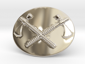 Tomahawk Belt Buckle in Rhodium Plated Brass