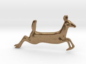 Running Fawn Pendant in Natural Brass