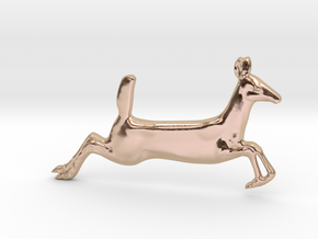 Running Fawn Pendant in 14k Rose Gold