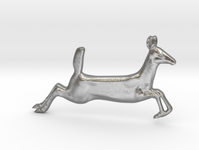 Running Fawn Pendant in Natural Silver