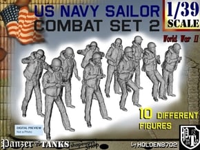 1-39 US Navy Sailors Combat SET 2 in Tan Fine Detail Plastic