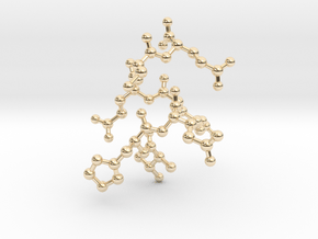 THERESE Custom Peptide Sequence Pendant in 14k Gold Plated Brass