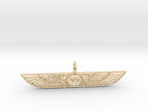 Disc Winged Pendant in 14k Gold Plated Brass