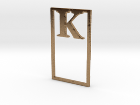 Bookmark Monogram. Initial / Letter  K  in Natural Brass
