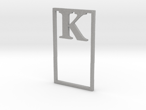 Bookmark Monogram. Initial / Letter  K  in Aluminum