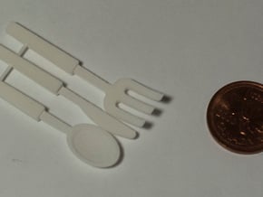 BJD Cutlery Display Set in White Natural Versatile Plastic