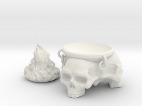 Brazier. Brazier with skulls and removable flames. in White Natural Versatile Plastic