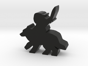 Game Piece, Wolf Rider With Sword in Black Natural Versatile Plastic
