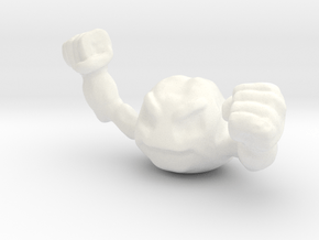 Geodude in White Processed Versatile Plastic