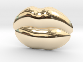 Kiss Me Belt Buckle in 14K Yellow Gold