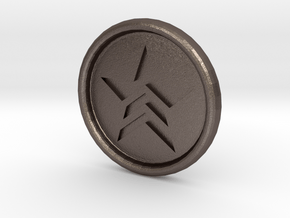 Mass Effect Renegade badge in Polished Bronzed Silver Steel