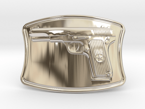 Tokarev Belt Buckle in Rhodium Plated Brass