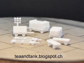 1/144 Ground Equipment modern airplanes in White Natural Versatile Plastic