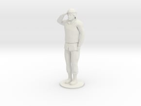 Male Soldier Salute in White Natural Versatile Plastic
