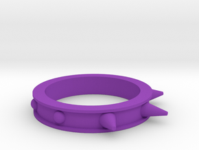 Spikes and Studs Ring in Purple Processed Versatile Plastic