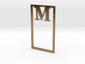 Bookmark Monogram. Initial / Letter M  in Natural Brass