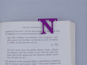Bookmark Monogram. Initial / Letter  N  in Purple Processed Versatile Plastic