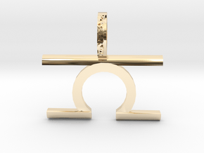  Libra (Zodiac)- Pendant in 14k Gold Plated Brass