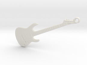Rock Guitar Pendant in White Natural Versatile Plastic