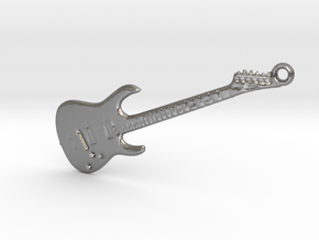 Rock Guitar Pendant in Natural Silver