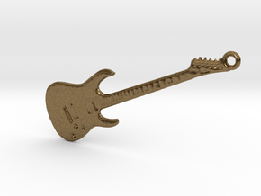 Rock Guitar Pendant in Natural Bronze