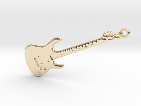 Rock Guitar Pendant in 14k Gold Plated Brass
