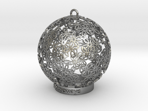 Flowers Ball Ornament in Natural Silver