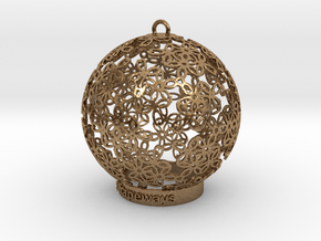 Flowers Ball Ornament in Natural Brass