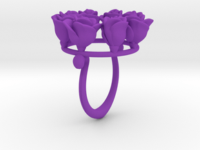 8 Roses in a circle.  in Purple Processed Versatile Plastic
