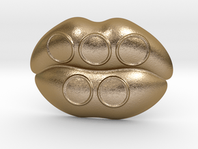 Kiss Me Olympic Belt Buckle in Polished Gold Steel