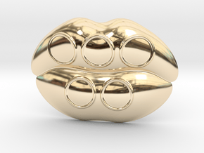 Kiss Me Olympic Belt Buckle in 14k Gold Plated Brass