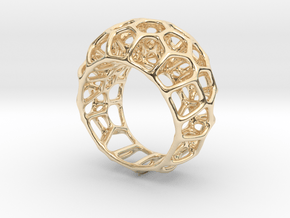 Voronoi Cell Ring  (Size 60) in 14K Yellow Gold