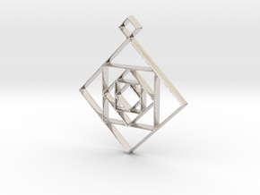 Inception Pendant in Rhodium Plated Brass
