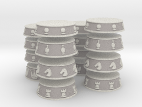 Chess Bases White over Grey - 1 inch in Full Color Sandstone