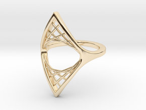 Parabolic Suspension Ring - US Size 09 in 14K Yellow Gold