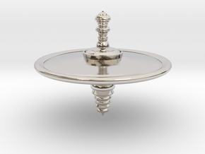 Flat Ribbed Top in Rhodium Plated Brass