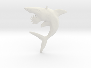 Helicoprion Pendant in White Natural Versatile Plastic
