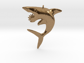 Helicoprion Pendant in Natural Brass
