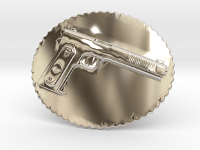 Colt1902 Belt Buckle in Rhodium Plated Brass