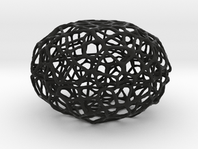 Voronoi Pearl Light Lamp No. 3 (10,5 cm) in Black Natural Versatile Plastic