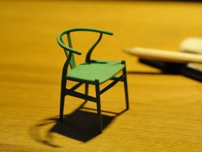 Wishbone style chair 1/12 scale  in Green Processed Versatile Plastic