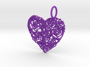 Love ShapePendant in Purple Processed Versatile Plastic
