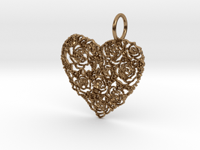 Love ShapePendant in Natural Brass