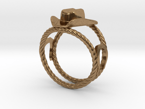 Cowboy Hat Ring Size 13  in Natural Brass